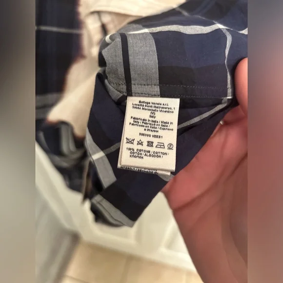 SOLD Bottega Veneta Bleached Plaid Button Up Shirt - Picture 4 of 5